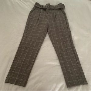 A New Day Plaid Straight Leg Belted Pants